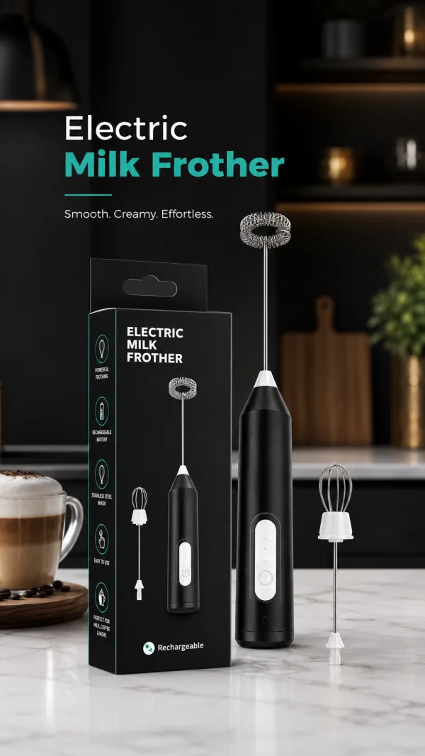 Rechargeable Electric Milk Frother | 2-in-1 Coffee Foam Maker Pakistan - Image 4