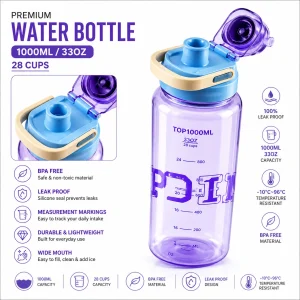 Premium A-297 Sports Water Bottle with Straw & Carry Handle | Leak-Proof BPA-Free